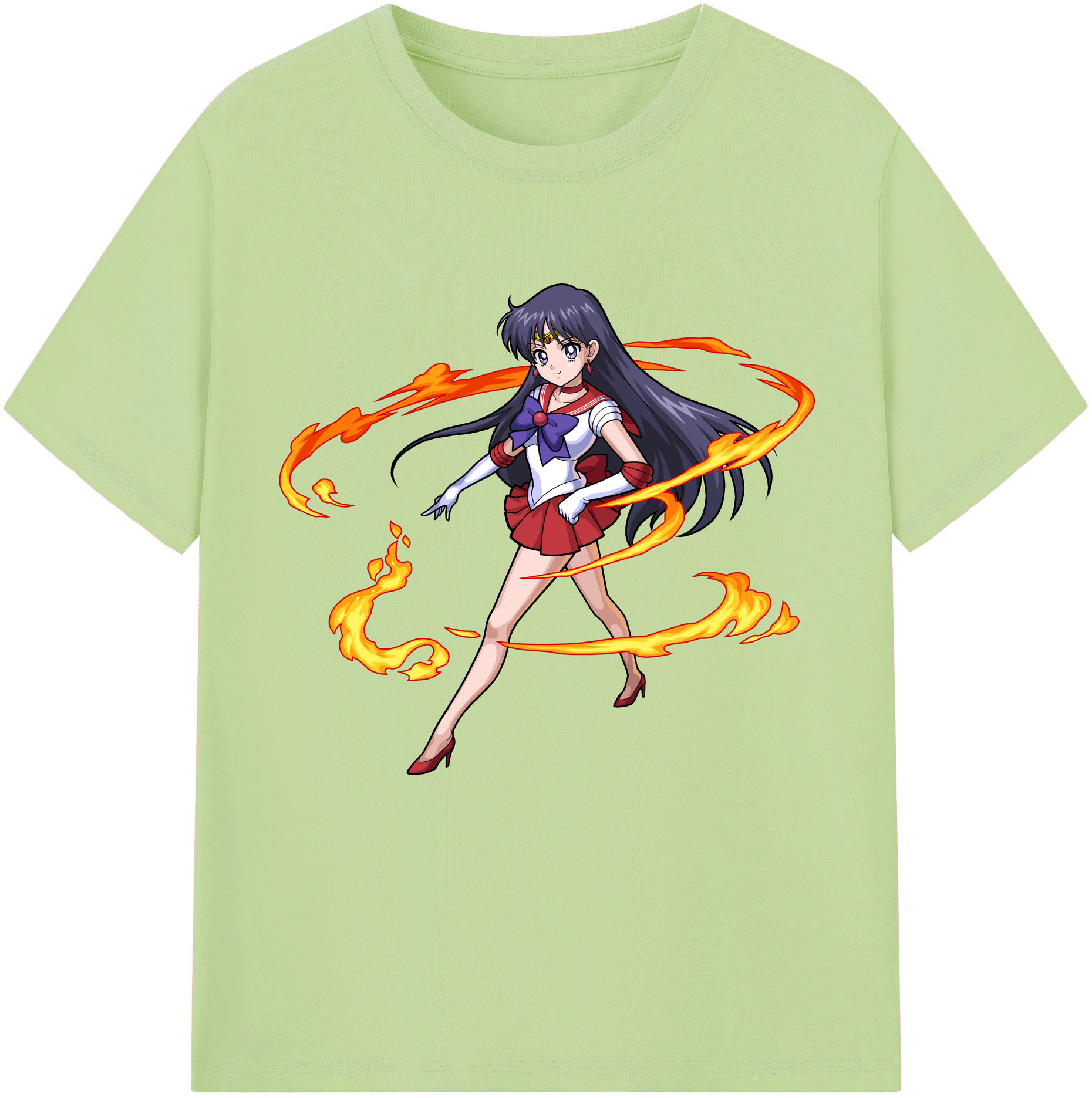 （画像用） 美少女戦士セーラームーン 火野レイ ひの レイ Sailor Moon Hino Rei （セーラーマーズ,Sailor Mars） 綿100％半袖Tシャツ（フロントプリント）